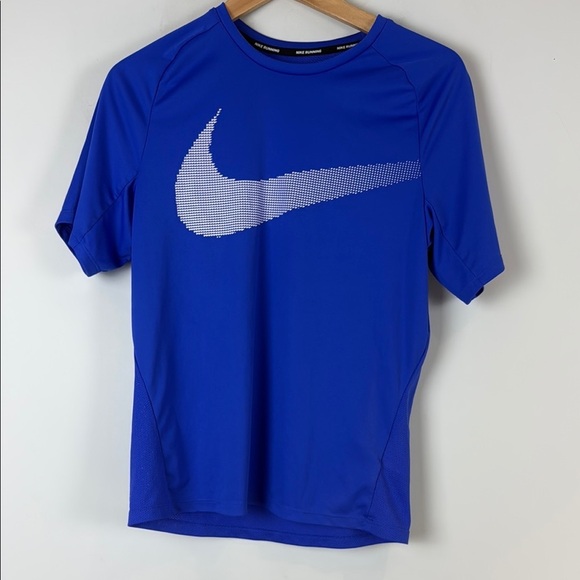 Nike Dri-Fit Blue Running Graphic T-Shirt Size Small - Picture 1 of 7